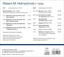 CD-Cover mit Titeln von Robert M. Helmschrott. Werke: Meditationen, Nomina, Choralvorspiel, Epitaph und andere.