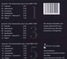 Johann Sebastian Bach (1685-1750): Cellosuiten BWV 1007,1009,1011, CD