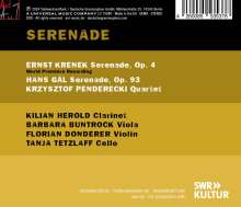 Ernst Krenek (1900-1991): Serenade op.4 für Klarinette,Violine,Viola,Cello, CD
