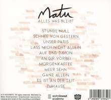 Matu: Alles was bleibt, CD