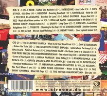 CD 1 und CD 2 Songlisten, mit Titeln und Längen. Website: www.sireena.de. Hintergrund aus bunten Albumcovern.