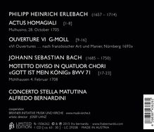 Philipp Heinrich Erlebach (1657-1714): Actus Homagiali, CD