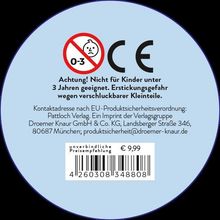 "Achtung! Nicht für Kinder unter 3 Jahren geeignet. Erstickungsgefahr wegen verschluckbarer Kleinteile." Logo mit CE-Zeichen.