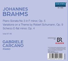 Johannes Brahms (1833-1897): Klaviersonate Nr.3 op.5, CD