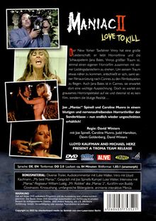 Maniac 2 - Love to kill, DVD