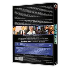 Oben: Text zur Handlung eines Kriminalfilms. Unten: Filmtitel "Dead Heat" mit Besetzung. Darunter Logos und technische Details.