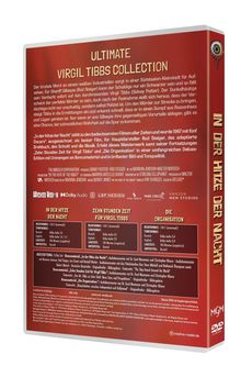 "Ultimate Virgil Tibbs Collection" in großer Schrift mit Filmbeschreibungen von drei enthaltenen Filmen und Spezifikationen.