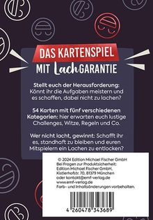 DAS KARTENSPIEL MIT LachGARANTIE. 54 Karten mit lustigen Challenges und Witzen. Wer nicht lacht, gewinnt.