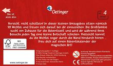 "Das ist alles drin", "Vorsicht, nicht schütteln!", "ab 4 Jahren", "Freu dich auf einen Adventskalender". Oetinger Logo.