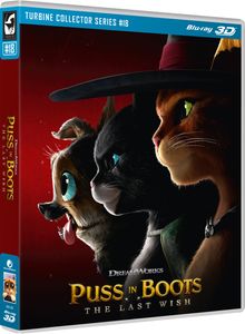 TURBINE COLLECTOR SERIES #18. Puss in Boots: The Last Wish. Blu-ray 3D. Tiere schauen gespannt nach rechts.