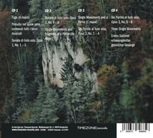 CD 1: Fuga (A major), CD 2: Sonate di liuto solo, CD 3: Single Movements (C major), CD 4: Sei Partie al liuto solo. Hintergrund: Wald.
