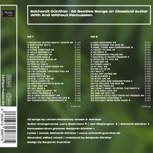 "Eckhardt Günther - 50 Beatles Songs on Classical Guitar With And Without Percussion." Liste von Songs auf zwei CDs.