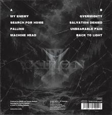 A: My Enemy, Search for Home, Falling, Machine Head. B: Overmighty, Salvation Denied, Unbearable Pain, Back to Light. Logo: Xiron.