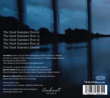 Texte im Bild: "The Dark Summer (Intro)" bis "(Outro)", aufgenommen 2025, kreiert von Marcel Bach. Hintergrund: verschwommene Abendlandschaft.
