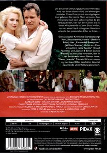 Ein klassischer Krimi mit Starbesetzung! Oben: eine Frau und ein Mann umarmen sich. Unten: mehrere Filmszenen.