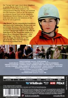 Texte: Star Runner - Teenager Josh träumt von Sulky. Neuseeländisch-kanadische Serie, nominiert 1991. Bild: Jugendlicher im Helm.