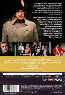 Oben: Text über Napoleons Affäre mit Pauline Fourès. Unten: Filmdetails, Schauspielerliste und Produktionsdaten.