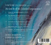 Titel: "VIKTOR ULLMANN – Wo hast du all die Schönheit hergenommen?", Liederliste, Künstler: Aurea Marston, Cornelia Lenzin. Abstrakte Hintergrundfarben in Blau und Rot. Prospero-Logo oben rechts.