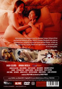 Zwei Frauen liegen nackt in einem Bett. Text: Ein Mord an einer Uni-Party führt in ein Netz aus Sex und Lügen. Freigabe: ab 18.