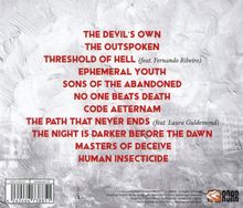 Playlist von 11 Tracks in roter Schrift, einschließlich "THE DEVIL'S OWN". Unten rechts ein Logo mit einem stilisierten Fuchs.