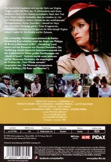 Texte beschreiben eine Historiendrama-Handlung im 19. Jahrhundert. Oben rechts ist eine Frau mit Hut, unten Filmszenen.