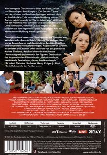 Texte beschreiben bewegende Geschichten über Liebe und Verlust. Oben links zwei Frauen in einer umarmenden Pose.