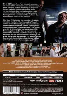 Texte: "Die Ex-DDR-Spionin Anne Marie Fuchs gerät..."; mehrere Filmszenen unten; dunkle Stimmung, zwei Männer im Hintergrund.