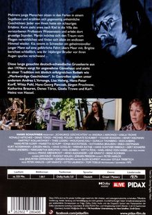 Ein Text beschreibt eine Gruselserie über unheimliche Erlebnisse von jungen Menschen. Zwei Filmszenen sind darunter abgebildet.