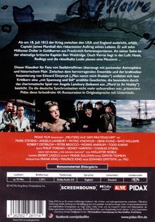 Texte: "Als am 18. Juli 1812 der Krieg zwischen den USA und England ausbricht...". Unten Bilder von Filmszenen und ein Schiff.