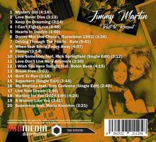 Titel: Jimmy Martin - Past to Present. Liedtitel: "Mystery Girl", "Love Never Dies", "Keep On Dreaming" bis "Supernova". Collage-Fotos im Hintergrund.