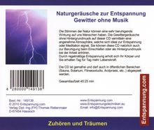 Naturgeräusche zur Entspannung Gewitter ohne Musik, CD