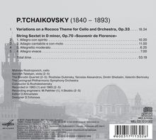 Peter Iljitsch Tschaikowsky (1840-1893): Rokoko-Variationen op.33 für Cello &amp; Orchester, CD