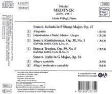 Nikolai Medtner (1880-1951): Klaviersonaten op.27;op.38,1;op.39,5;op.56, CD
