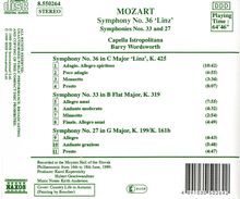 Wolfgang Amadeus Mozart (1756-1791): Symphonien Nr.27,33,36, CD