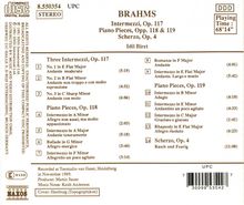 Johannes Brahms (1833-1897): Klavierstücke opp.117-119, CD