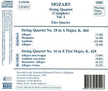 Wolfgang Amadeus Mozart (1756-1791): Streichquartette Nr.16 &amp; 18, CD