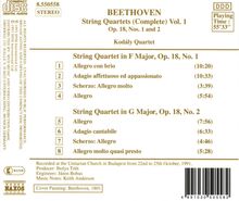 Ludwig van Beethoven (1770-1827): Streichquartette Nr.1 &amp; 2, CD