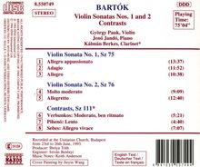 Bela Bartok (1881-1945): Sonaten für Violine &amp; Klavier Nr.1 &amp; 2, CD