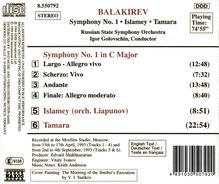 Mily Balakireff (1837-1910): Symphonie Nr.1, CD