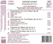 Felix Mendelssohn Bartholdy (1809-1847): Streichquartette Nr.3 &amp; 6, CD