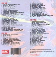 Disc One: 1. The Last - The Don’t Know Why I’m Here, 2. Plasticland - Office Skills. Disc Two: 1. The Rain Parade - This Can’t Be Today. Disc Three: 1. The United States of Existence - Welcome Tomorrow, Goodbye Today. Cherry Red Records Logo.