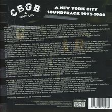 CBGB & OMFUG. A New York City Soundtrack 1975-1986. Tracklist mit Disc-Nummer und Titel, z.B. "THE DICTATORS - (Live For) Cars And Girls."