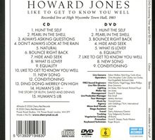 Text: Howard Jones, "Like to Get to Know You Well," CD- und DVD-Tracklisten mit Liedtiteln, Produktionsdetails rechts.