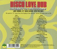 Text: "DISCO LOVE DUB", "JOE GIBBS & THE PROFESSIONALS", "JOE GIBBS 12" DUB MIXES 1978 TO 1984", "36 superior 12" mixes..."

Gelber Hintergrund mit grünen Formen.