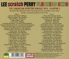 Text: LEE SCRATCH PERRY FLASHING ECHO. THE JAMAICAN UPSETTER SINGLES 1973, CHAPTER 2. Disc 1 und Disc 2 Trackliste.

Illustration: Gelbliches Cover mit Trackliste und Label-Logos.