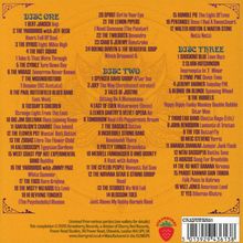 Es handelt sich um eine Trackliste von drei CDs mit mehreren Songs und Künstlern.
