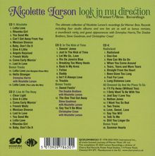 „Nicolette Larson, look in my direction, The Warner Bros. Recordings.“ Liste von 4 CDs mit Songtiteln und Bonus-Tracks.