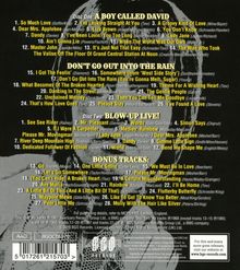 Disc One: A BOY CALLED DAVID. Disc Two: BLOW-UP LIVE! Bonus Tracks. Liste von Liedtiteln und Künstlernamen. BGO RECORDS Logo.