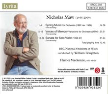 Nicholas Maw (1935-2009): Voices of Memory, CD