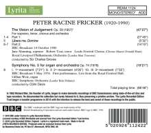 Peter Racine Fricker (1920-1990): The Vision of Judgement op.29 für Sopran, Tenor, Chor &amp; Orchester, CD